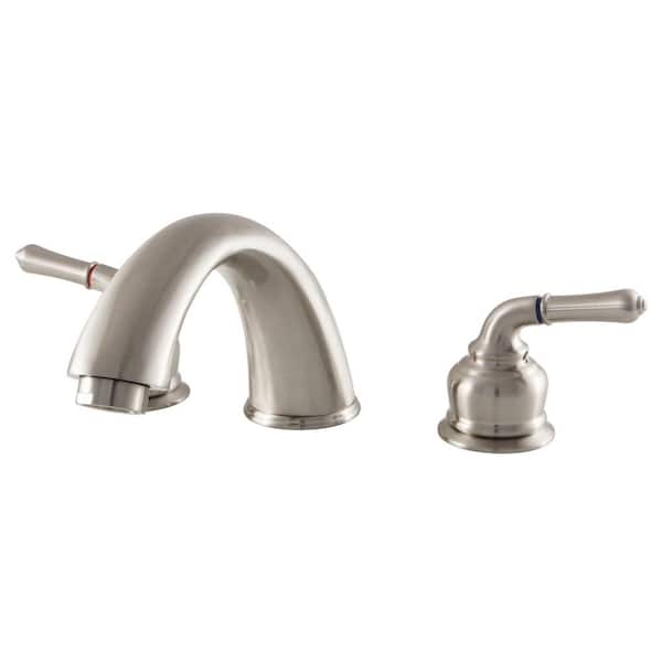 Kingston Brass Magellan 2-Handle Deck-Mount Roman Tub Faucet in Brushed Nickel (Valve included)