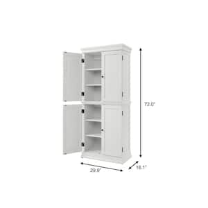 Ivory Food Pantry Cabinet with Adjustable Shelves