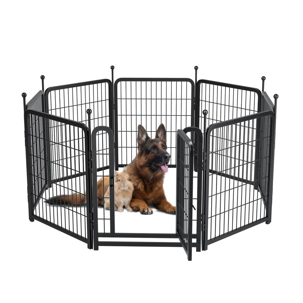 8 Panels Outdoor/Indoor Foldable Dog Playpen Metal Portable Pet/Dog Fence w