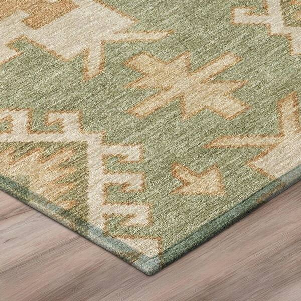 Chantille Machine Washable Indoor/Outdoor Abstract ACN3029 Olive 10 ft. x 14 ft. Area Rug