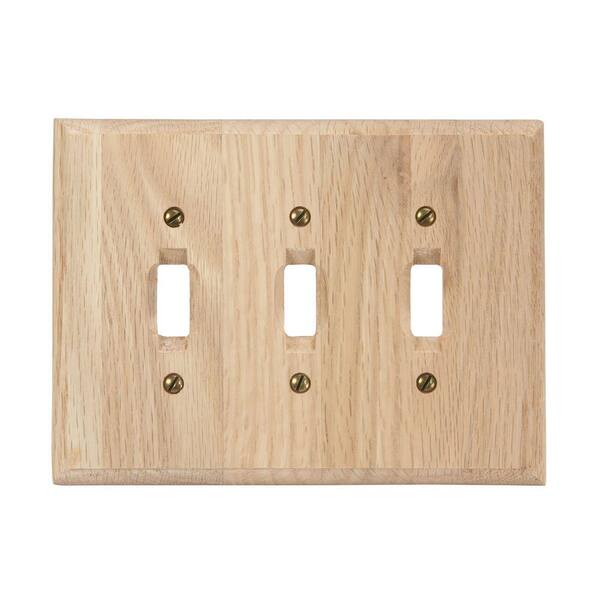 AMERELLE Wood 3-Gang Toggle Wall Plate (1-Pack)
