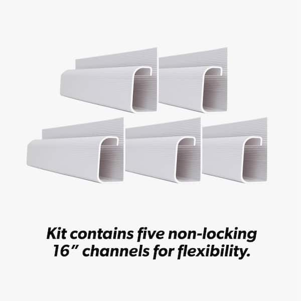 Stalwart 16 in. J Channel Desk Cable Organizer in White (5-Pack)