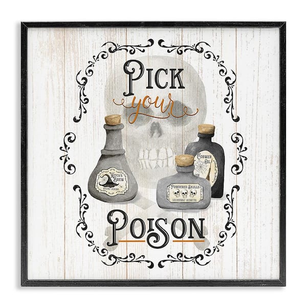 Stupell Industries Halloween Poison Jars by Deane Beesley 1 Piece Framed Graphic Print Typography Poster Art Print 24 in. x 24 in.