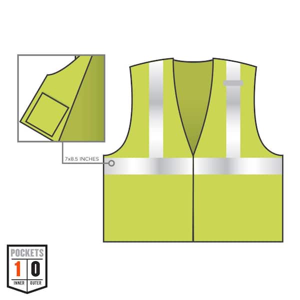 GloWear 8210Z Class 2 Economy Vest, Polyester Mesh, Large to X-Large, Lime GloWear 8210Z Class 2 Economy Vest, Polyester Mesh, Large to X-Large, Lime