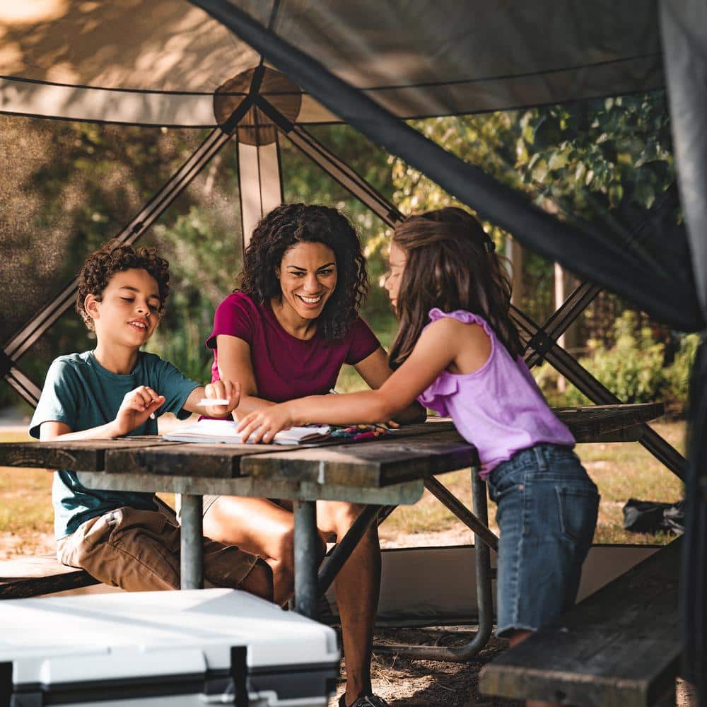 Slate Gray 6-Sided Portable Pop-Up Screen Tent