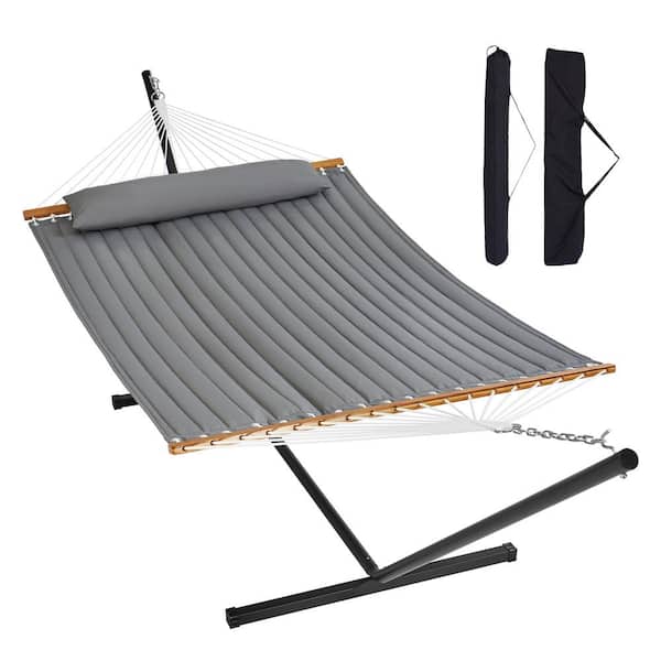VEVOR 2-Person Hammock with Stand Included Heavy Duty 480lb Capacity Double Hammock with 12 FT Steel Stand