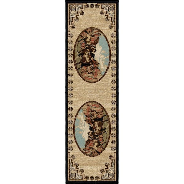 Lodge King Great Escape Multi 2 ft. x 8 ft. Western Area Rug