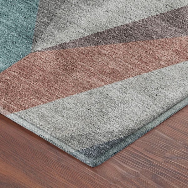 Mayfield Premium Machine Washable Abstract AMF2265 Copper 10 ft. x 14 ft. Area Rug