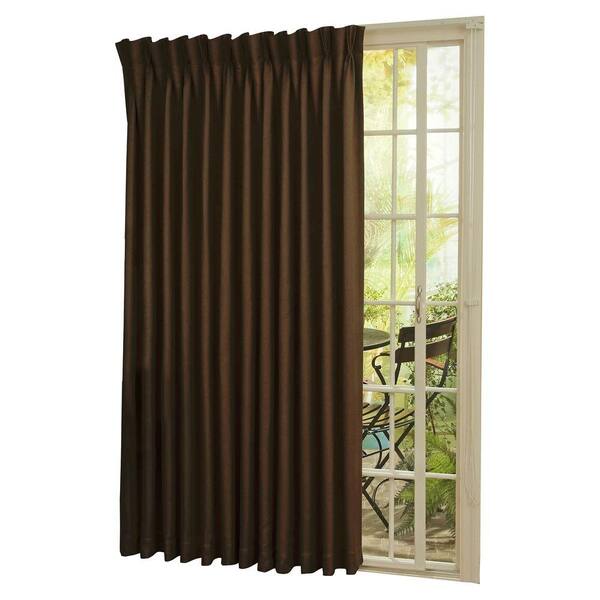 Eclipse Espresso Woven Thermal Blackout, Patio Door Curtains Home Depot