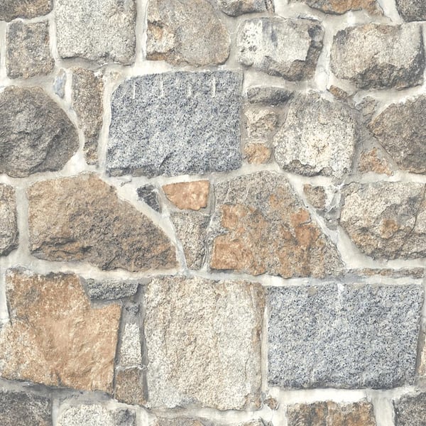 Chesapeake Grey Axelle Rust Stone Wallpaper Sample