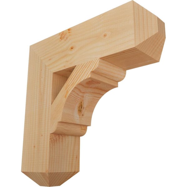 Ekena Millwork 5.5 in. x 20 in. x 20 in. Douglas Fir Olympic Craftsman Smooth Bracket