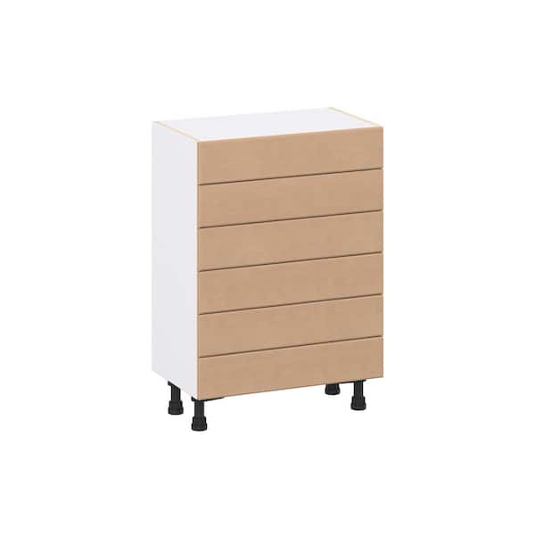 Lakewood Sugar Cookie Shaker Assembled Shallow Base Kitchen Cabinet with Drawers (24 in. W x 34.5 in. H x 14 in. D)
