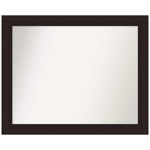 Amanti Art Carlisle Espresso 32 in. W x 26 in. H Non-Beveled Wood Bathroom Wall Mirror in Brown