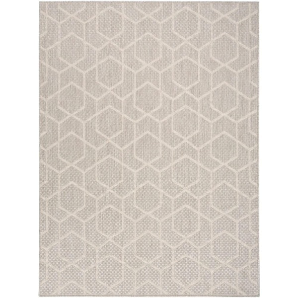 Nourison Horizon Grey 6 ft. x 9 ft. Indoor/Outdoor All-Over design Contemporary Area Rug