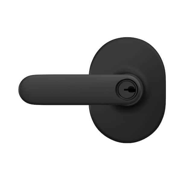 Schlage Davlin Matte Black Keyed Entry Door Lever with Remsen Trim