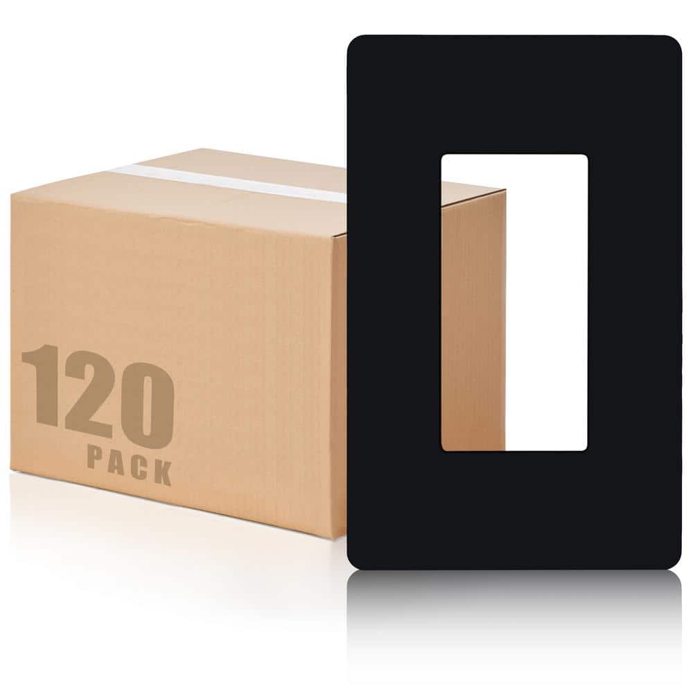 Black 1-Gang Decorator Screwless Wall Plates Child Safe Outlet Covers, Fits GFCI, USB Receptacle, (120-Pack) price history on PriceWatchPro