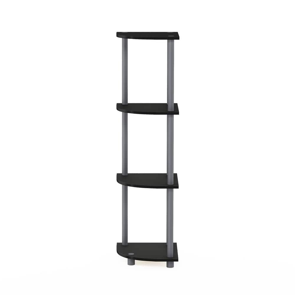 Black and Gray 4-Tier Corner Display Rack