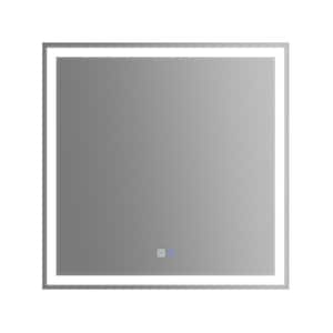 36 in. W x 36 in. H Rectangular Frameless Wall Backlit FrontLit LED Bathroom Vanity Mirror in Silver, Anti Fog, Dimmable