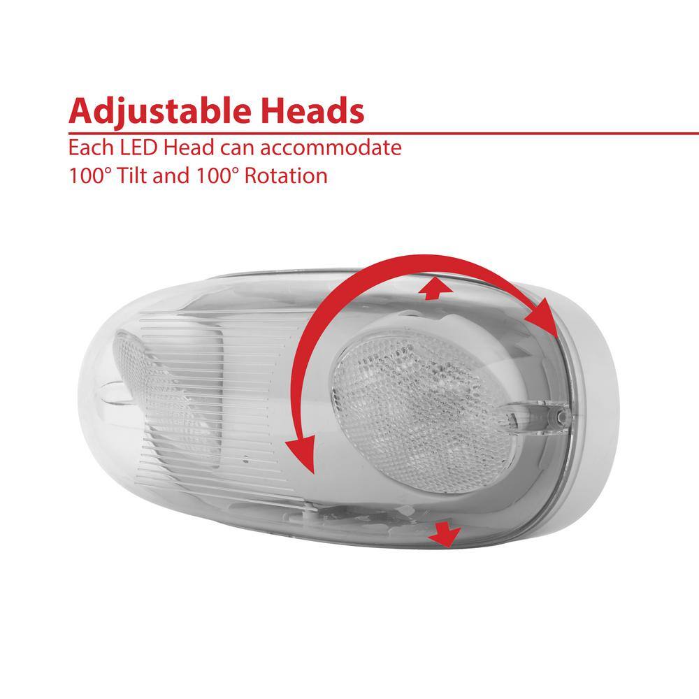 White Outdoor Emergency LED Light with Battery Backup