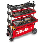 C27S-R 15 in. Folding Tool Utility Cart for Portable Use-Red, (Tools Not Included)