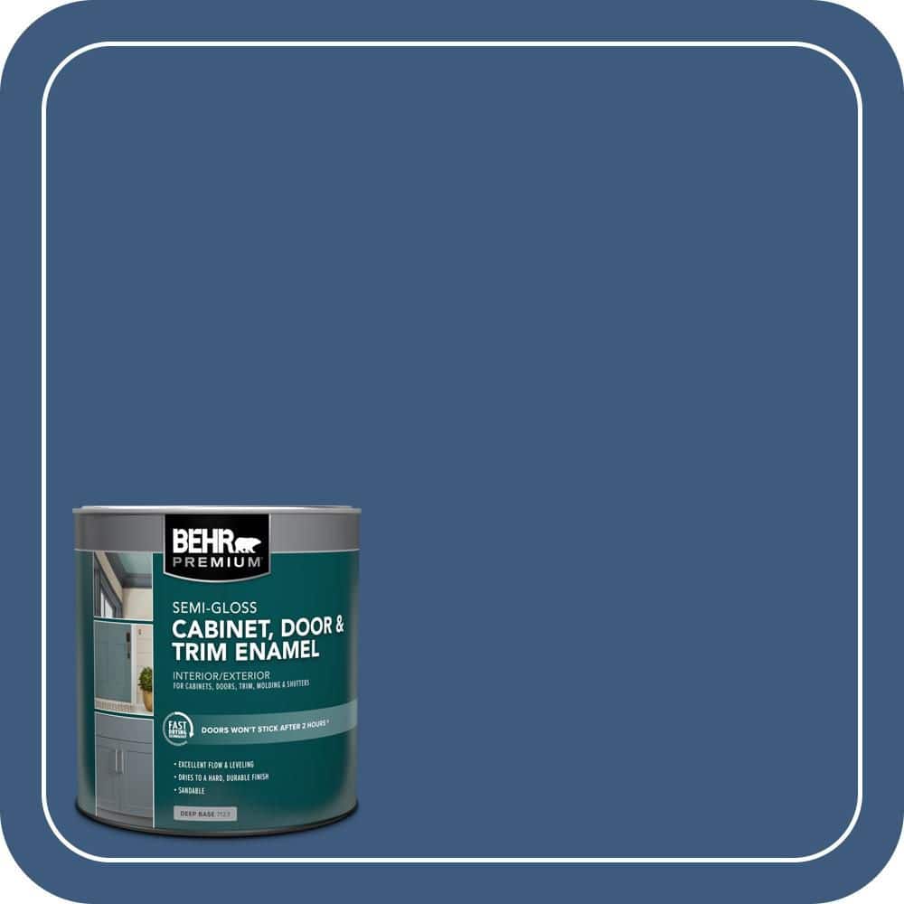 BEHR PREMIUM 1 qt. #M520-7 Admiral Blue Semi-Gloss Enamel Interior