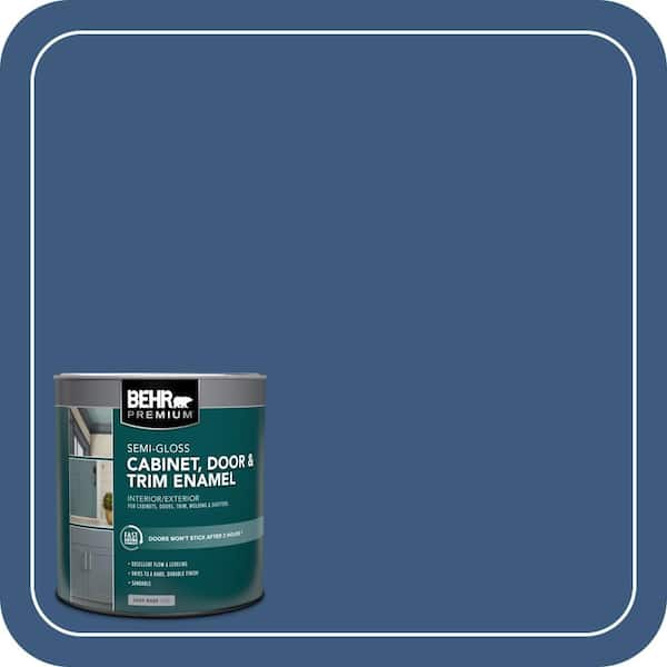 1 qt. #M520-7 Admiral Blue Semi-Gloss Enamel Interior/Exterior Cabinet, Door & Trim Paint
