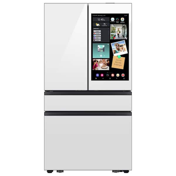Samsung Bespoke 4-Door French Door Refrigerator (29 cu. ft. ) with AI Family Hub+ in Charcoal Glass and White Glass