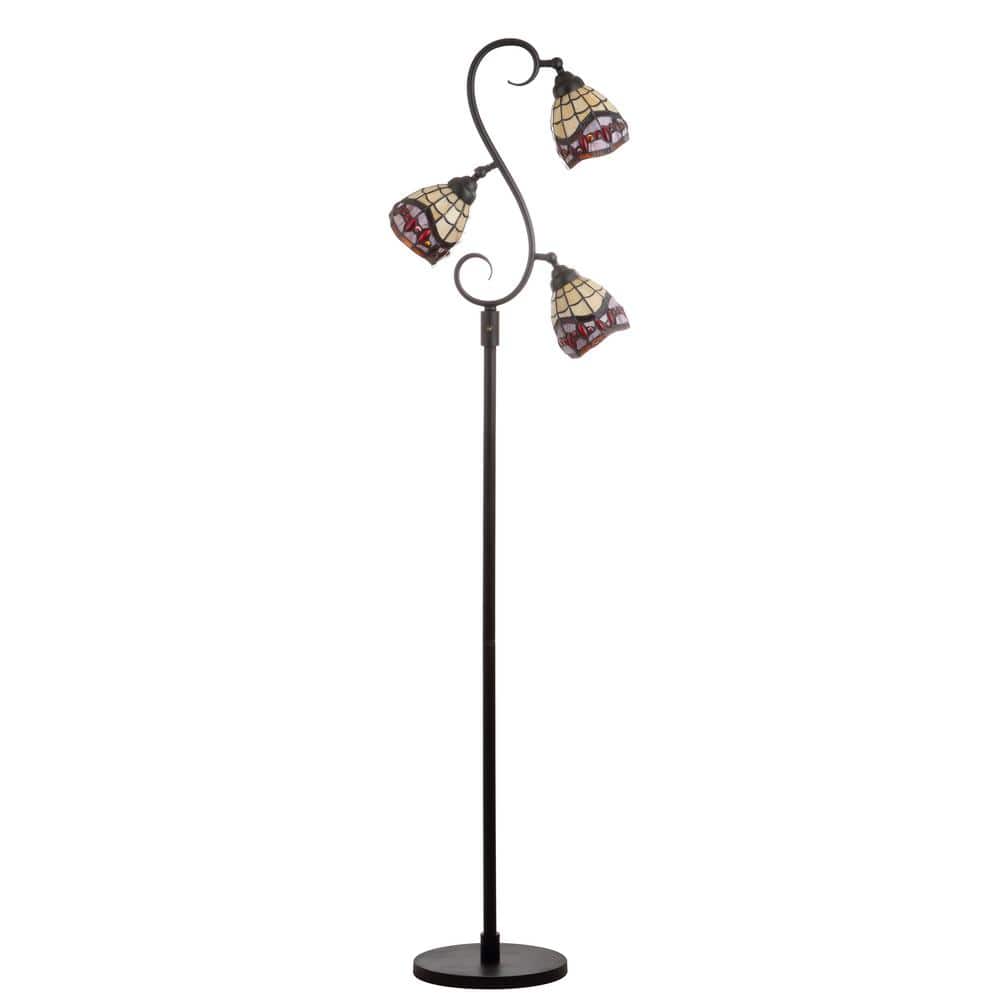 Walker Tiffany-Style 70.5" Bronze Multi-Light LED Floor Lamp