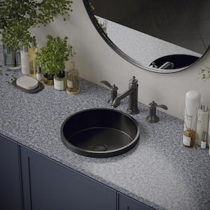 CCT100 15 in. Stainless Steel Drop-In Bathroom Sink in Gray Gunmetal Grey