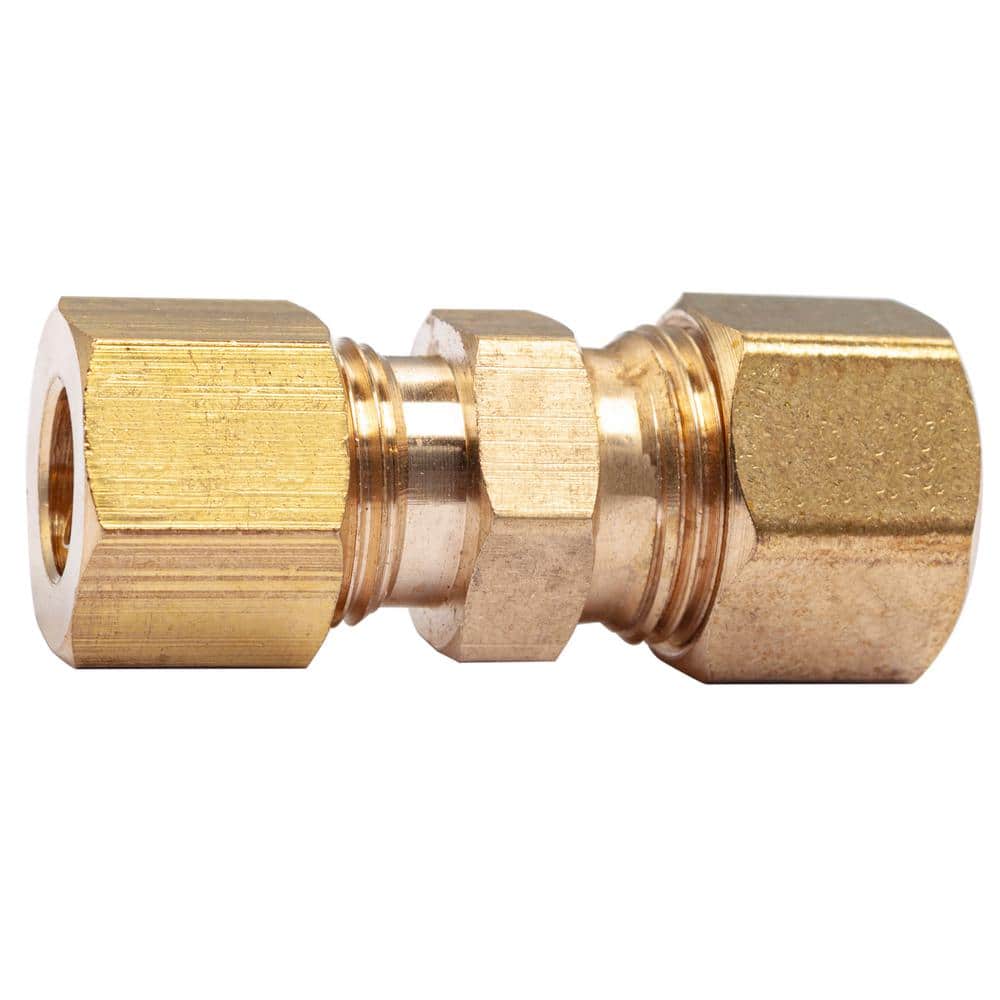 USA BRASS 3/8" X 1/4" COMPRESSION REDUCING UNION COUPLINGS 7622632 5 NEW LOT 