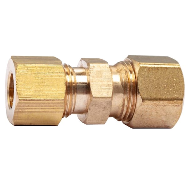 LTWFITTING 3/8 in. O.D. x 5/16 in. O.D. Brass Compression Reducing Coupling Fitting (25-Pack)