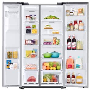 36 in. 27.4 cu. ft. Side by Side Refrigerator in Fingerprint Resistant Stainless Steel Standard Depth