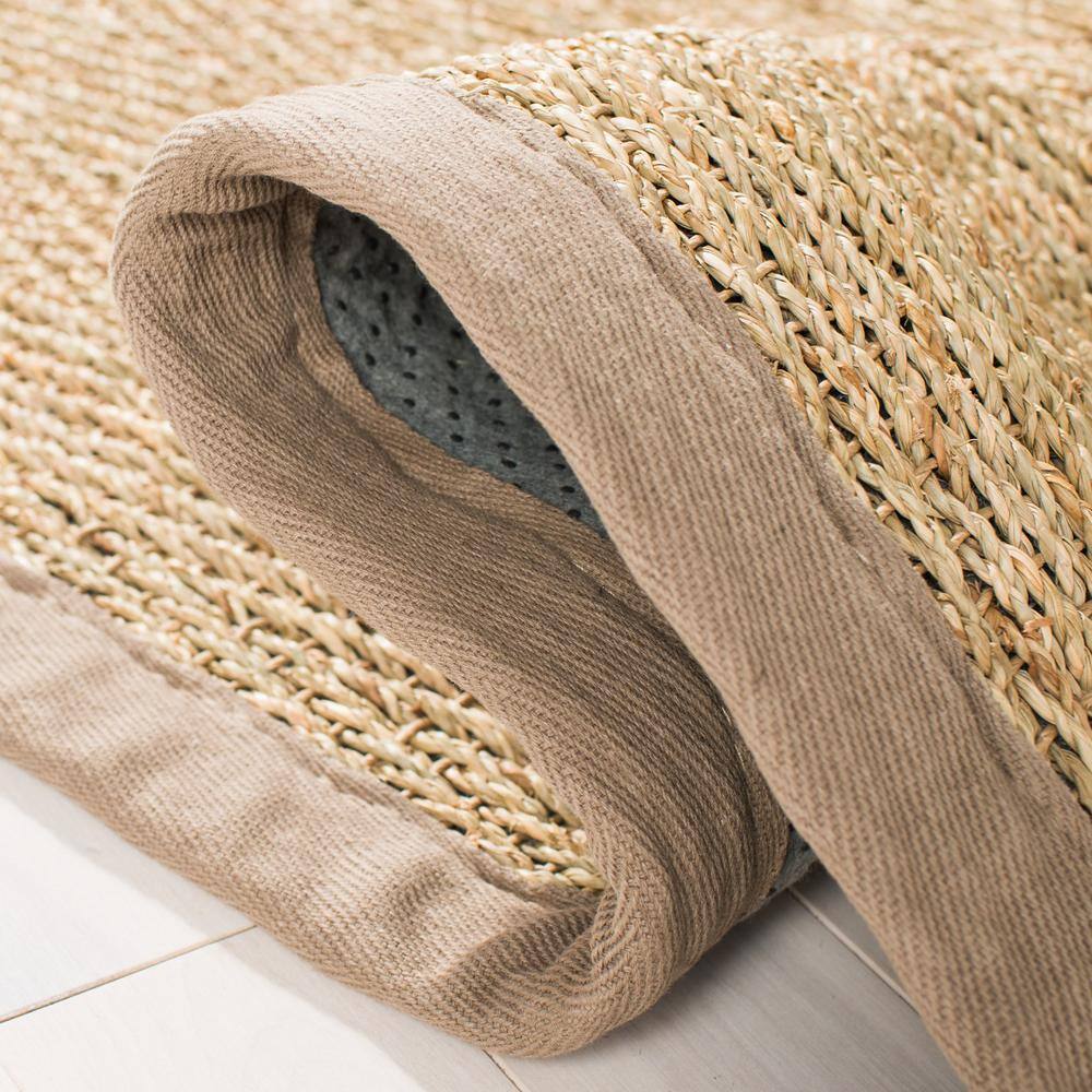 Natural Fiber Gray and Beige Seagrass Area Rug 2' x 3'