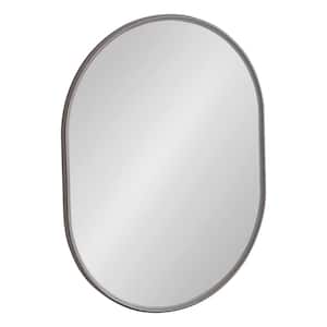 Caskill 24 in. x 18 in. Classic Oval Framed Gray Wall Accent Mirror