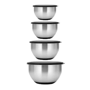 Essentials Geminis 8-Piece 18/10 Stainless Steel Mixing Bowl Set with Lids