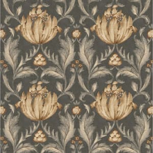 Charmed Beauty Floral Onyx Vinyl Peel and Stick Wallpaper Roll (Covers 30.75 sq. ft.)