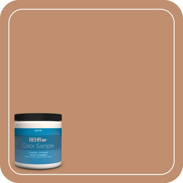 BEHR PREMIUM PLUS 8 oz. #260F-5 Applesauce Cake Satin Enamel Interior/Exterior Paint & Primer Color Sample