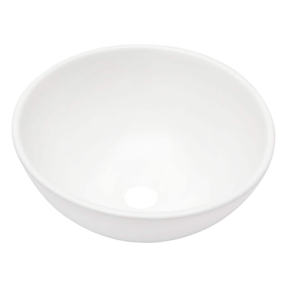 AquaVista 13 in. x 13 in. Ceramic Round Vessel Bathroom Sink in White