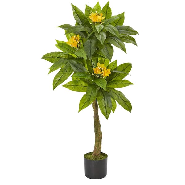 Nearly Natural 4 ft. Indoor/Outdoor Plumeria Artificial Tree