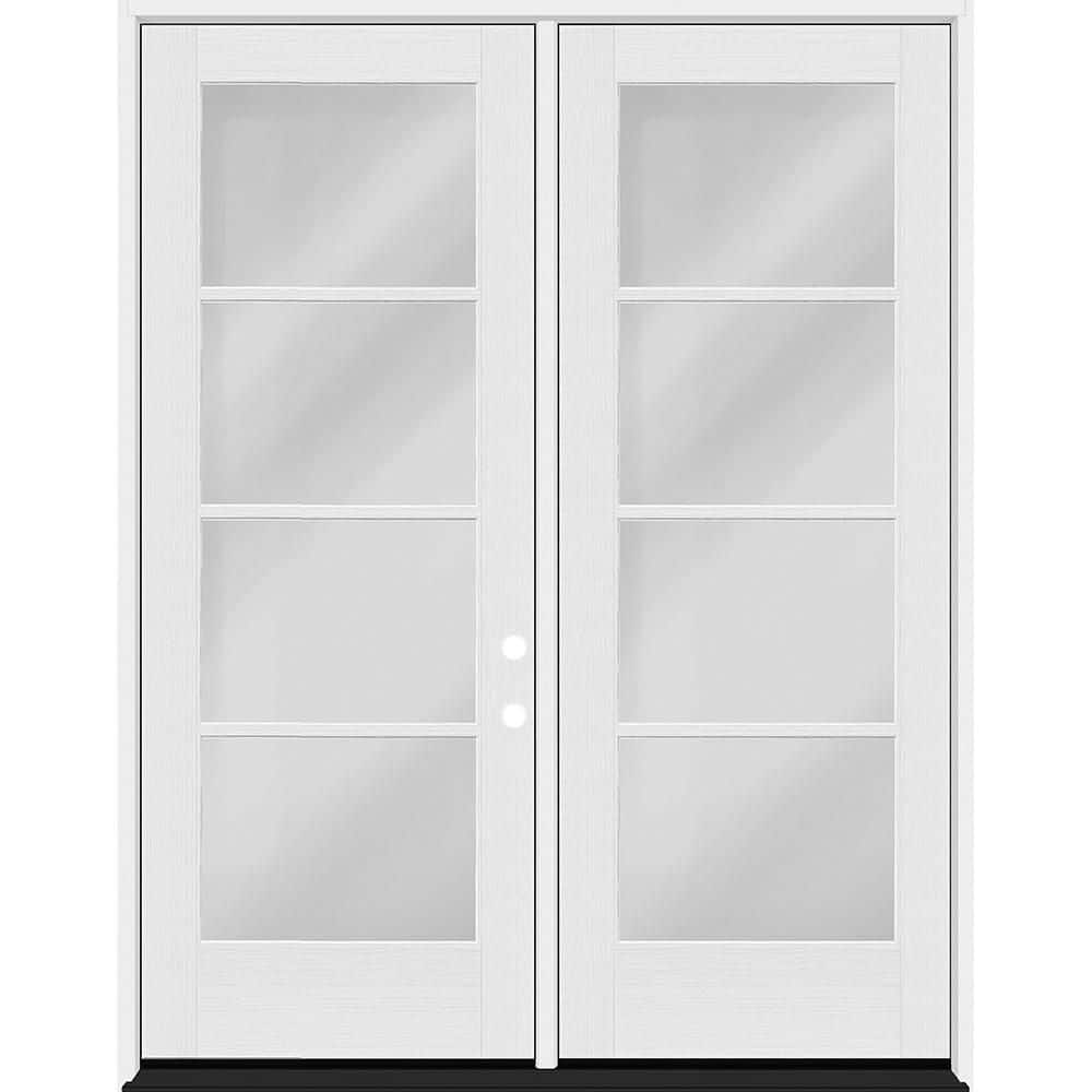 Legacy 60 in. x 96 in. Icon 4L Modern Clear Glass LHIS Unfinished Fiberglass Double Prehung Front Door with 4-9/16 Jamb price history on PriceWatchPro