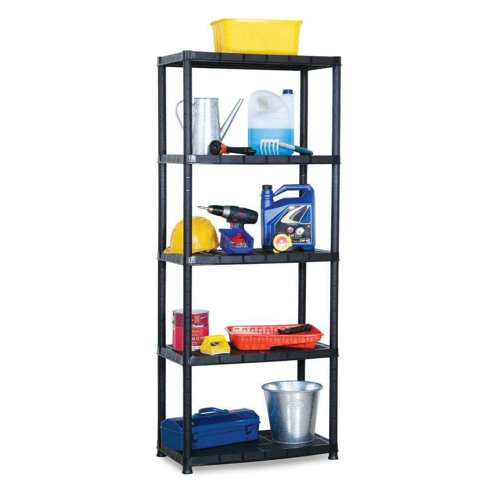 Platin 15 in. 5 Tier 6.25 ft. Height Plastic Storage Shelving Unit ...