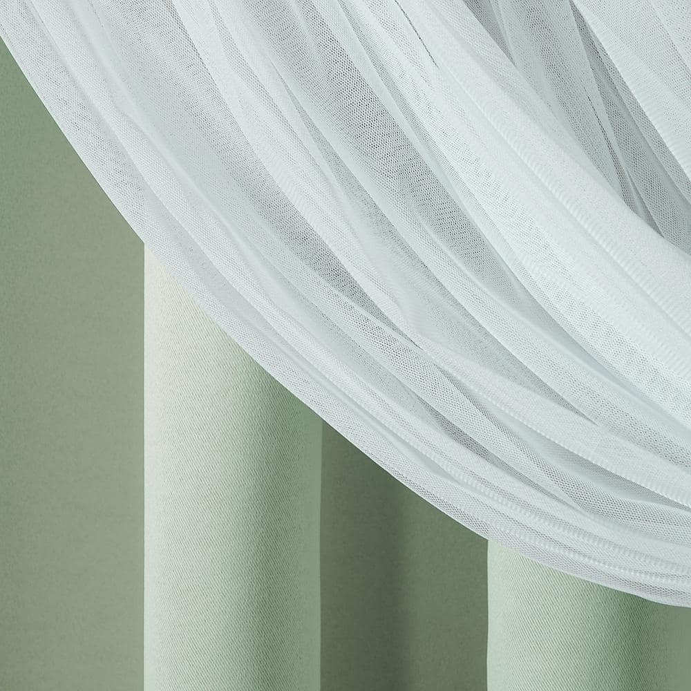 Seafoam and Cloud Gray Polyester Blackout Grommet Window Panels