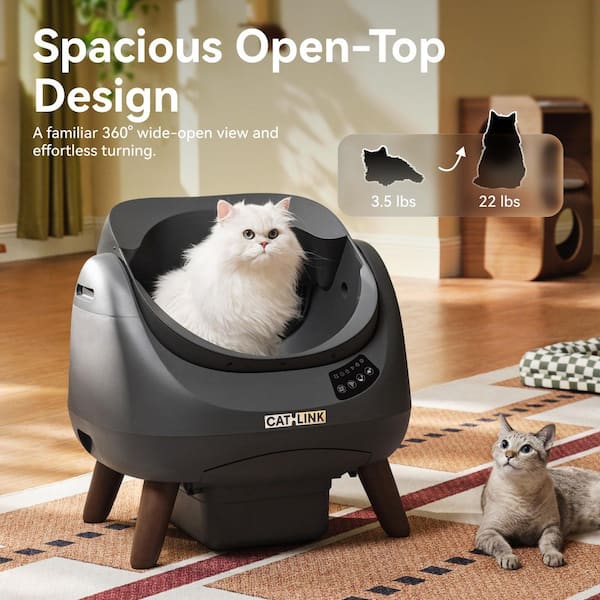 CATLINK Open-X White Open Top Automatic Self-Cleaning Litter Box