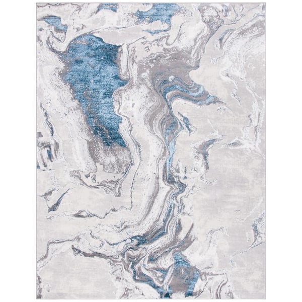 Amelia Gray/Blue 8 ft. x 10 ft. Abstract Striped Area Rug