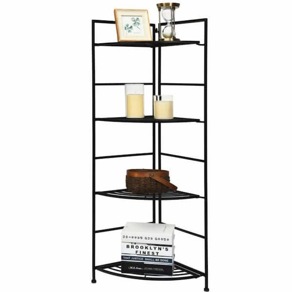 Dropship YSSOA 4 Tier Corner Display Rack Multipurpose Metal Shelving Unit,  Bookcase Storage Rack Plant Stand For Living Room, Home Office, Kitchen,  Small Space, 1-Pack, Black to Sell Online at a Lower