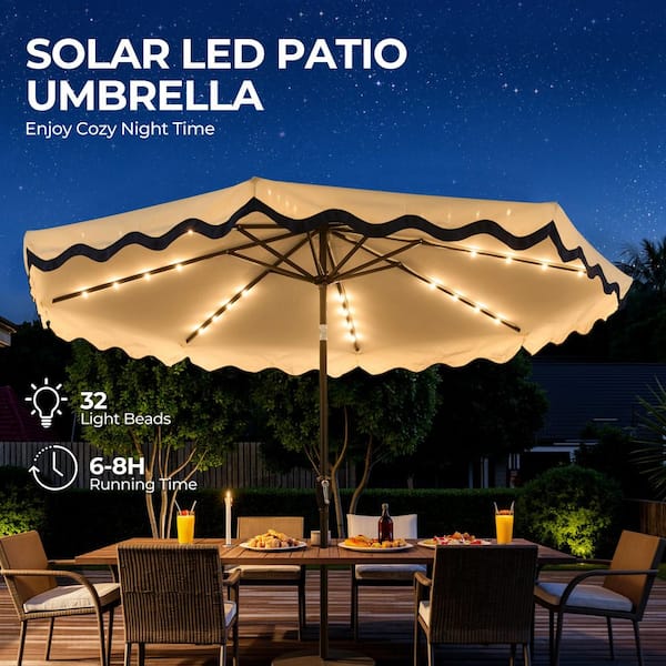 24 inch patio table with umbrella hole Garvee Durable & Weather-Resistant Cast Aluminum Patio Dining Table