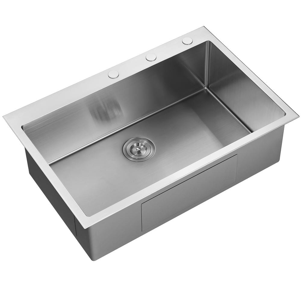 Stainless steel discount sink no drainer