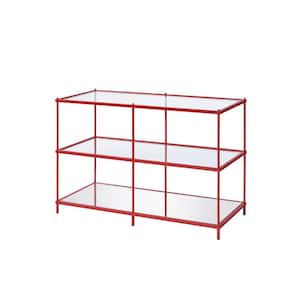 Upland 42 in. Red Rectangular Glass Top Console Table