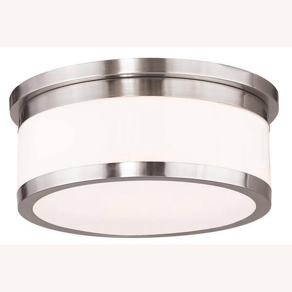 Livex Lighting Stafford 3 Light Brushed Nickel Flush Mount