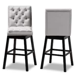Gregory 31 in. Light Grey and Dark Brown Bar Stool (Set of 2)